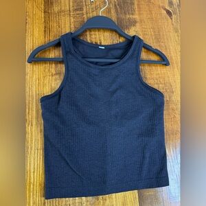 lululemon Ebb to Street Cropped Racerback Tank Top Black